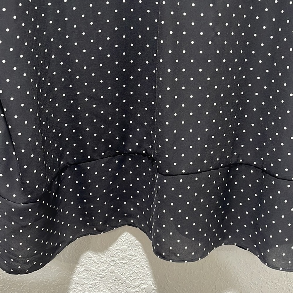 Chico's womens black with dots long sleeve blouse size 3 GUC - Picture 10 of 13